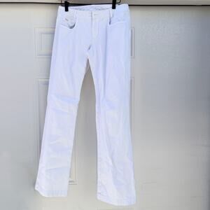 ST JOHN Studded White‎ Jean Pants Straight Leg, Mid Rise Sz 4, Womens FLAWS